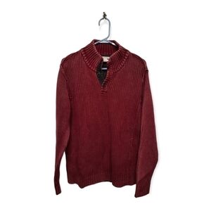 Carbon2Cobalt Men’s Fireside Sweater Grandpacore Fisherman Core Knit Large Red